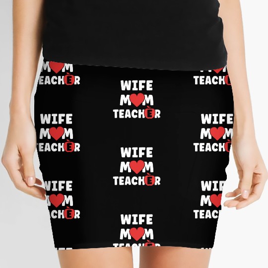 Wife Mom Teacher Funny Mothers Day Women's Mini Skirts
