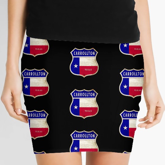 Carrollton Texas Crest Flag Design Women's Mini Skirts