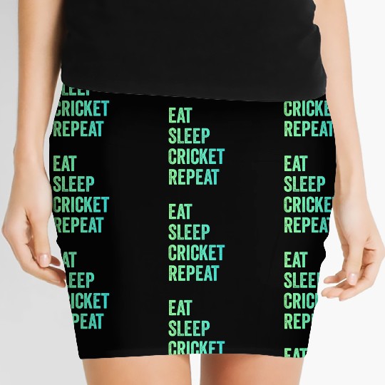 Eat sleep cricket repeat | Cricket Lover Women's Mini Skirts
