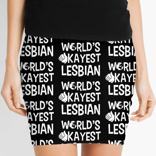 LGBT Gay Pride Lesbian World's Okayest Lesbian Women's Mini Skirts