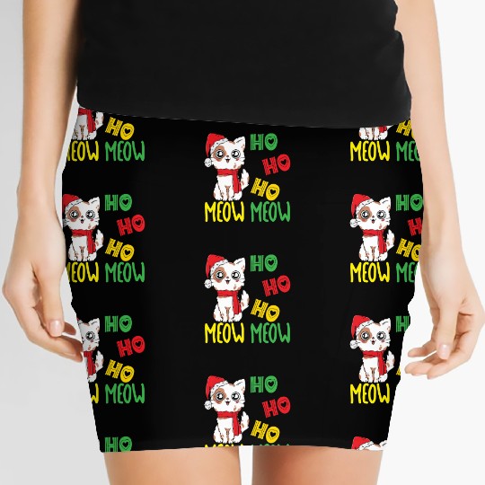 Cat Whisperer Christmas Day Cat Lover Kitty Meow Women's Mini Skirts