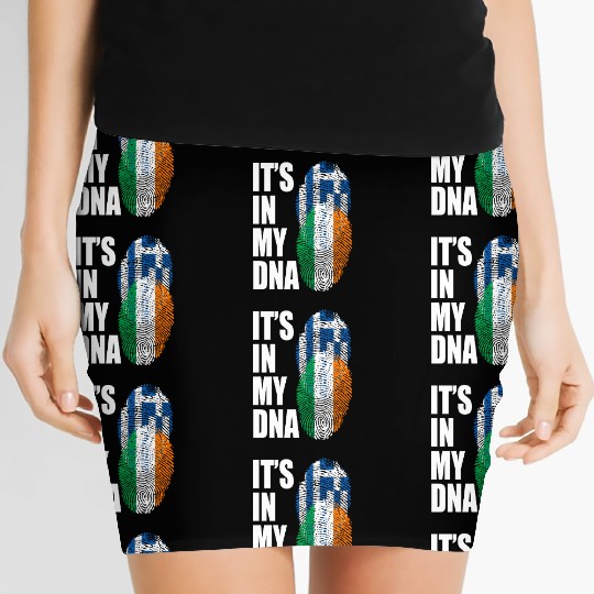 Greek And Irish Mix Heritage DNA Flag Women's Mini Skirts
