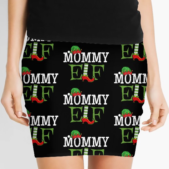 Mommy Christmas Elf Holiday Women's Mini Skirts