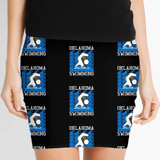 Oklahoma Flag Swimming Team Swim Swimmer US State Women's Mini Skirts