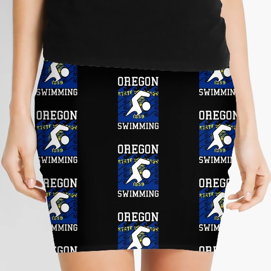 Oregon Flag Swimming Team Pacific Swim Swimmer US Women's Mini Skirts