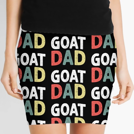 Mens Funny Goat Dad Animal Lover Farmer Fathers Women's Mini Skirts