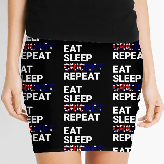 Eat Sleep Cricket Repeat AUS Flag Sports Gift Women's Mini Skirts