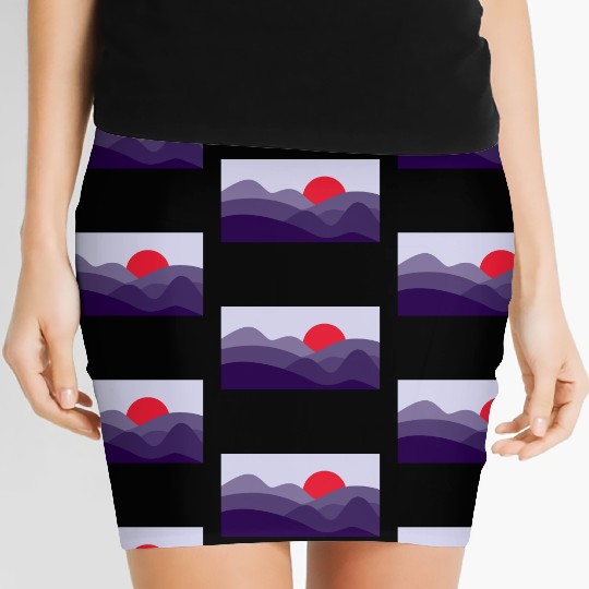 Minimalist Sun Cyber Grape Purple Women's Mini Skirts