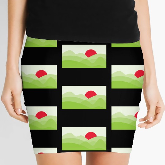 Minimalist Sun Light Green Women's Mini Skirts