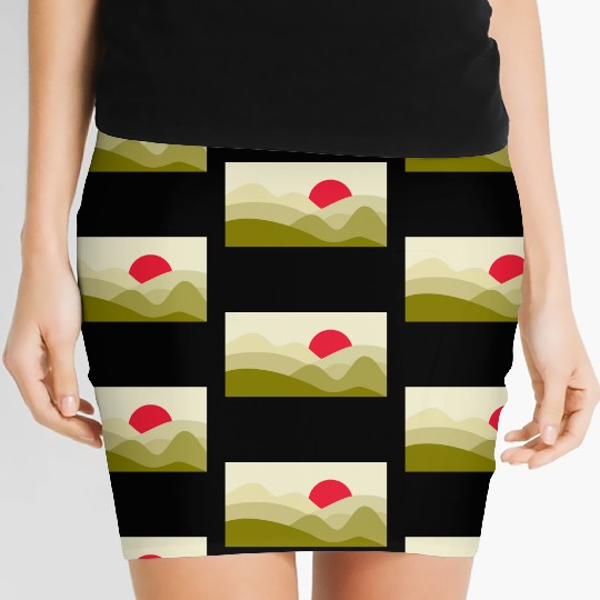 Minimalist Sun Olive Green Women's Mini Skirts