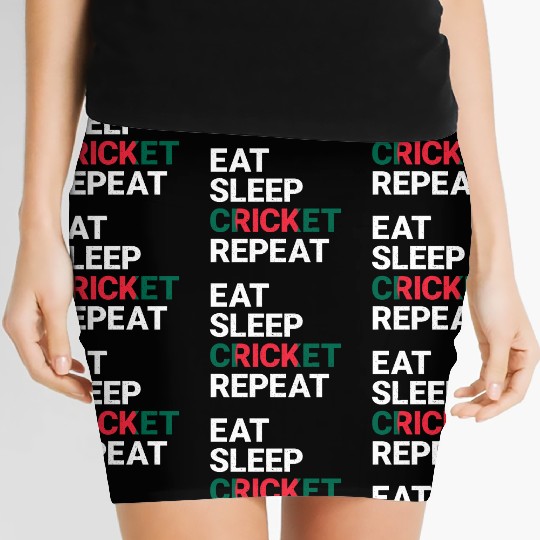 Eat Sleep Cricket Repeat BD Flag Sports Gift Women's Mini Skirts
