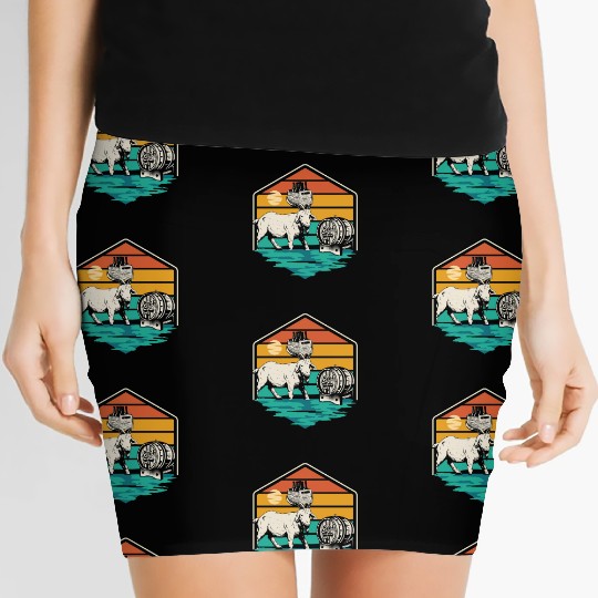 Beer Drinking Goat Men Beer Lover Women's Mini Skirts