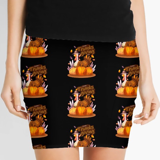 east Thanksgiving ,Food Feast ,Fall Thanksgiving Women's Mini Skirts