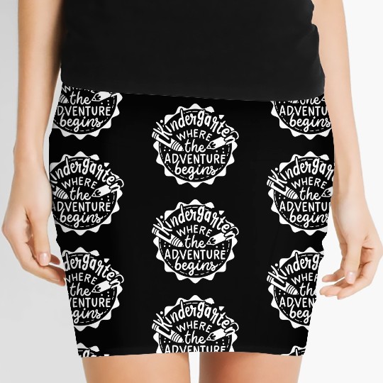 Kindergarten Where Adventure Begins Teacher Gift Women's Mini Skirts