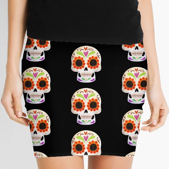 Day of the Dead Dia De Los Muertos Skull Gift Women's Mini Skirts