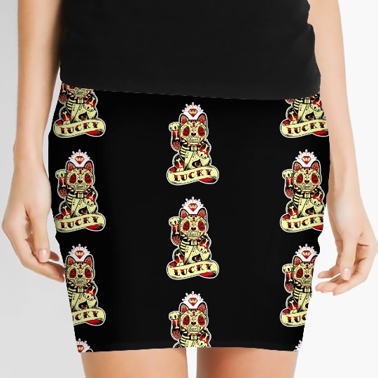 lucky cat Skull Candy Women's Mini Skirts