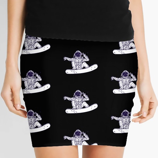Snowboarding Astronaut Women's Mini Skirts