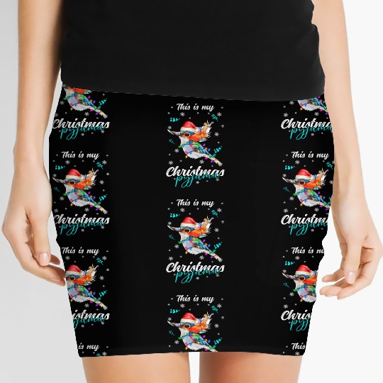 Winter Christmas Pyjama Hummingbird Women's Mini Skirts