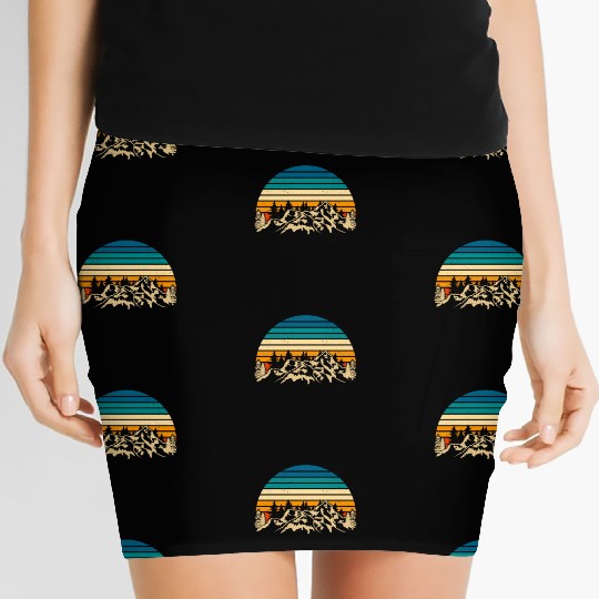 Wildlife Trees Outdoors Nature Retro Forest Women's Mini Skirts