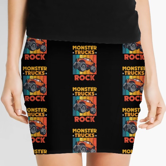 Awesome Monster Trucks Rock Tricks Stunts Wheelies Women's Mini Skirts