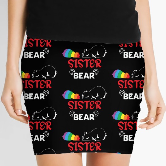 LBGT Flag Gay Pride Human Sister Bear Women's Mini Skirts