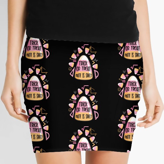 Trick Or Treat Halloween Math Is Sweet Candy Corn Women's Mini Skirts