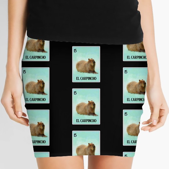 El Carpincho Mexican Capybara Cards Funny Rodent Women's Mini Skirts