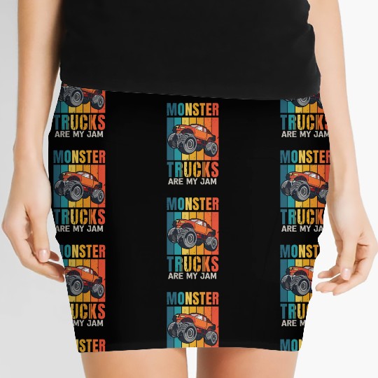 Monster Trucks Are My Jam Vintage Retro Women's Mini Skirts