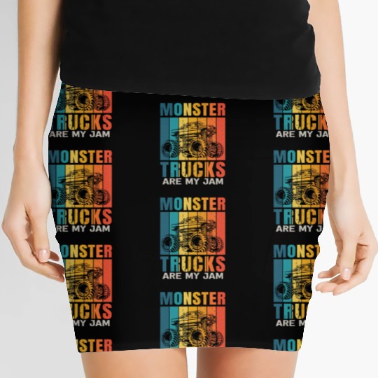 Monster Trucks Are My Jam Vintage Retro Women's Mini Skirts