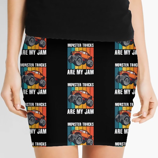 Monster Trucks Are My Jam Vintage Retro Women's Mini Skirts