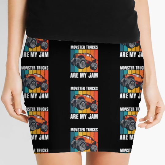 Monster Trucks Are My Jam Vintage Retro Women's Mini Skirts