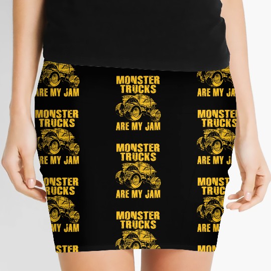 Monster Trucks Are My Jam Vintage Retro Women's Mini Skirts