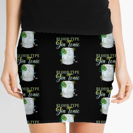 Blood Type Gin Tonic Cocktail for Bartender Women's Mini Skirts