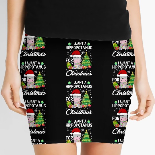I Want A Hippopotamus For Christmas Hippo Women's Mini Skirts