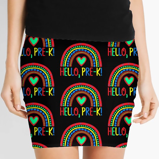 Hello Preschool Teacher First Day Funny Back To Sc Women's Mini Skirts