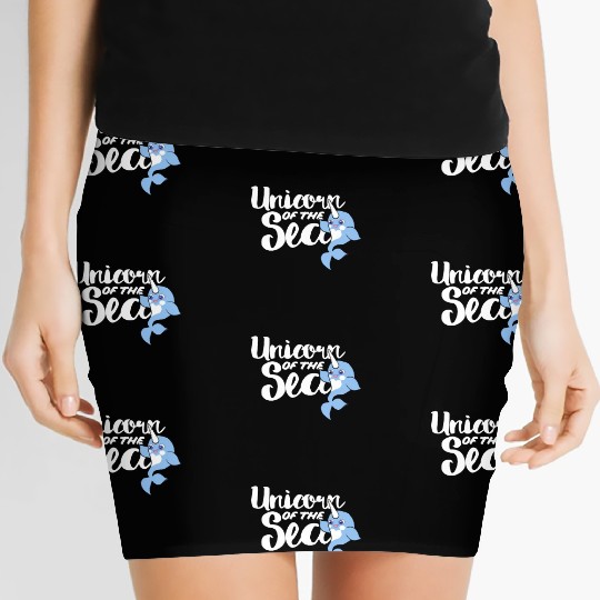 Unicorn of the sea narwhal humor Women's Mini Skirts