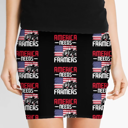 Farming Farmer Vintage Tractor Us Women's Mini Skirts