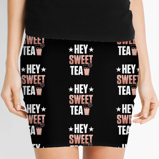 Funny Hey Sweet Tea Glass Drinking Iced Tea Women's Mini Skirts