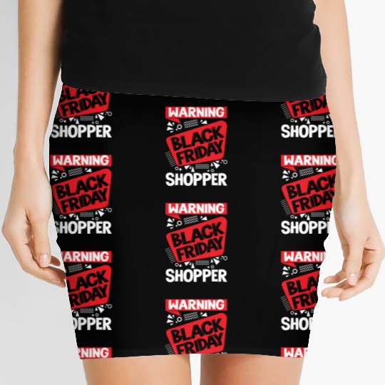 Warning Black Friday Shopper for Shopping Fans Women's Mini Skirts