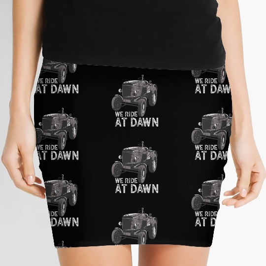 We Ride At Dawn Dad Lawn Mower Make Laugh Day Yard Women's Mini Skirts