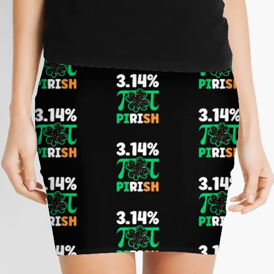 3.14% PIrish Funny St. Patricks Math Geek Pi Day Women's Mini Skirts
