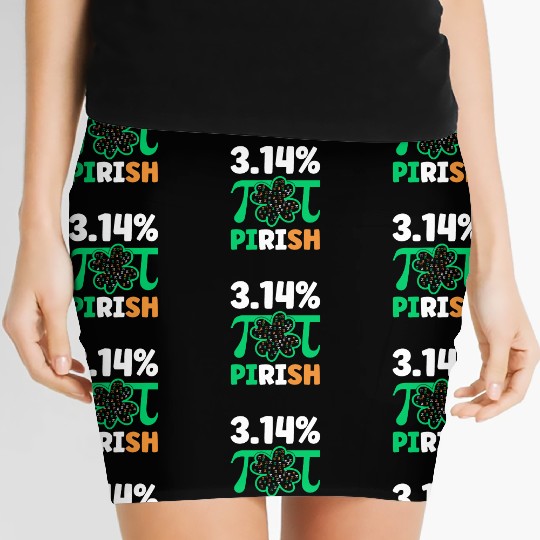 3.14% PIrish Funny St. Patricks Math Geek Pi Day Women's Mini Skirts