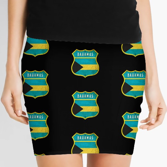 Bahamas coat of arms flag design Women's Mini Skirts
