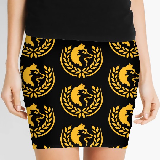 Crest Wolf Laurel Wreath Women's Mini Skirts