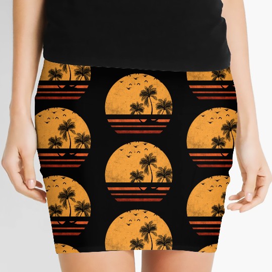 Palm tree Summer Beach Women's Mini Skirts