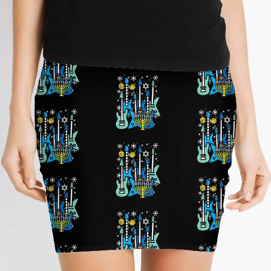 Hanukkah Guitars Chanukah Jewish Rock Rocker Women's Mini Skirts