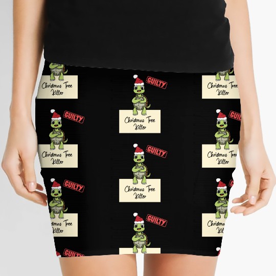 turtle christmas funny prison Women's Mini Skirts