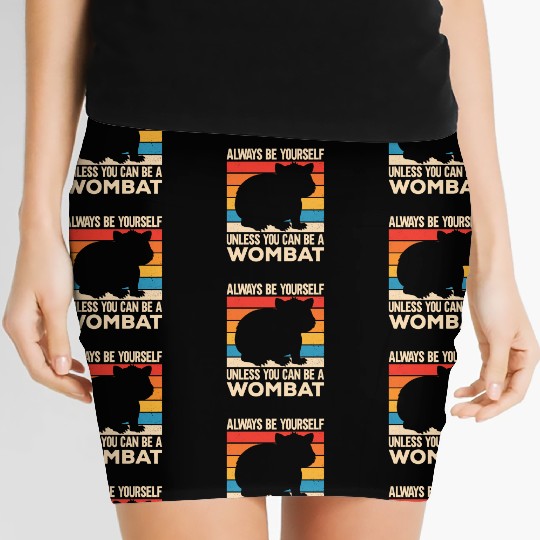 Native Australian Animal Lovers Cute Wombat Women's Mini Skirts