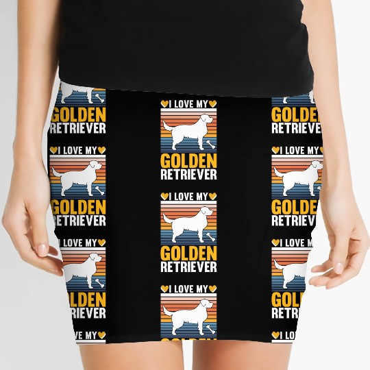 I Love My Golden Retriever Women's Mini Skirts
