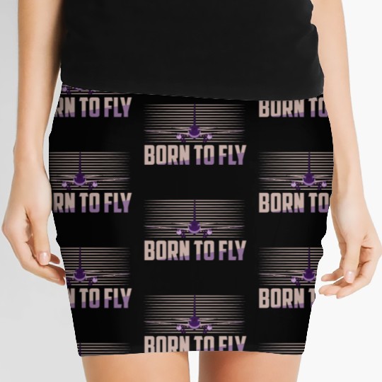 Born To Fly Aviation Pilot Airline Women's Mini Skirts
